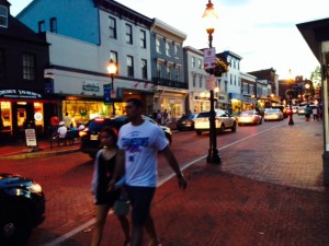 Strolling Main Street in the evening