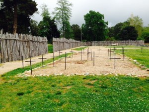Each cross marks the burial site of one of the original settlers who perished in the first year of the settlement. This burial site was just discovered in the last 4 years.