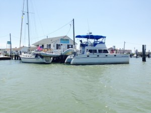 The Joint Adventure docked at the small and rustic Parks Marina, the only place for visitors to dock on the island.