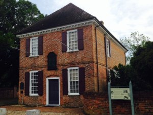 This is the original Custom House in Yorktown Village, built in 1720.  Contrast this with the elaborate Custom Houses from some of the more prominent cities in past updates. Import and export fees due to Great Britain were collected here until the war broke out in 1776.